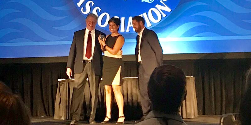 Photo courtesy WhiteWater West Industries WhiteWater executive, Franceen Gonzales, was inducted into the World Waterpark Association (WWA) hall of fame