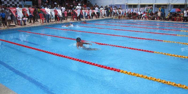 Photo courtesy National Swimming Pool Foundation (NSPF) Child swimming in pool as part of a learn to swim program