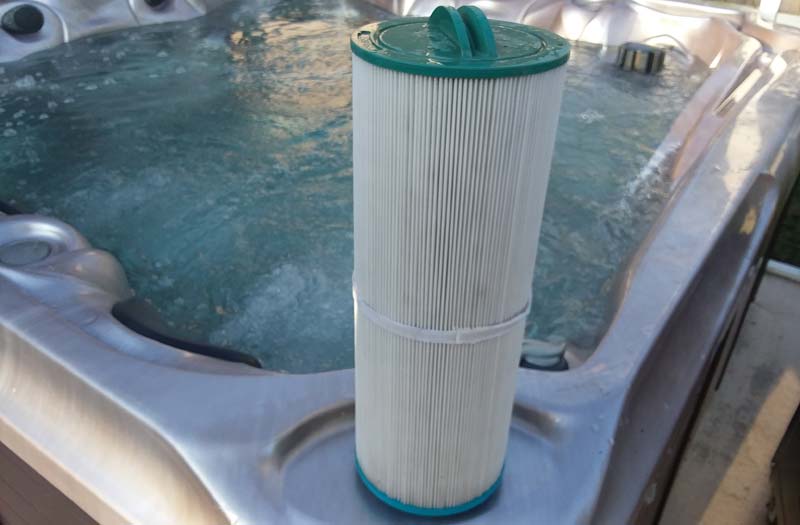 Photo courtesy Silk Balance for Spas It is important to educate customers about hot tub water care and the importance of filter maintenance.