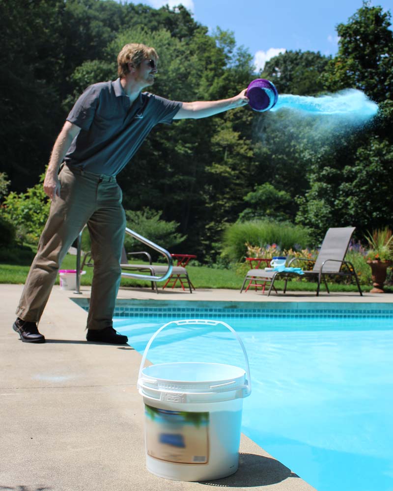 Photo courtesy Salt Support Borate products are available in powders and slurries and should be added directly to the pool.