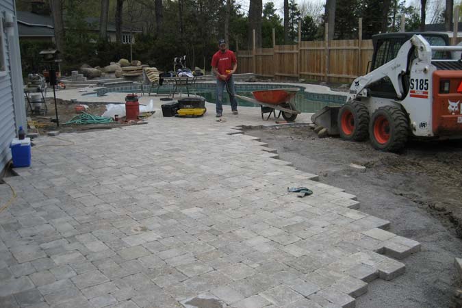 Photo courtesy Roger Willis Contracting Ltd. Interlock concrete pavers installed on an aggregate sub-base.