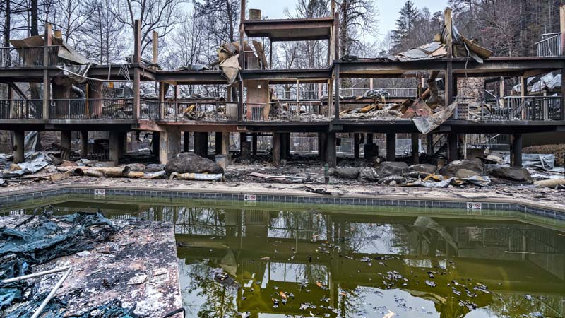 Photo ©iStockphoto.com Pool technicians and service professionals must take great care when handling pool cleanup responsibilities after a wildfire.