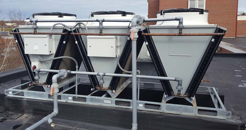 Photo courtesy Dehumidified Air Services (DASV) Today’s mechanical dehumidifiers use glycol, which is not only environmentally friendly, but also reduces the volume of refrigerant to a small fraction of what a conventional dehumidifier uses.