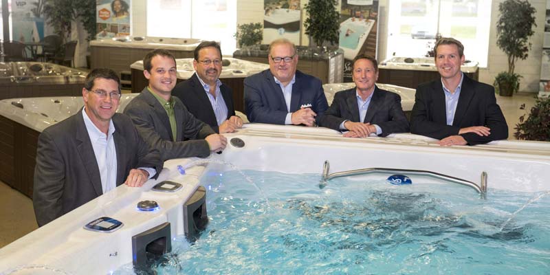Photo courtesy Master Spas Master Spas executives from left to right: Mike Rees, vice-president of manufacturing, Nathan Coelho, vice-president of engineering, Sam Badiac, vice-president, Bob Lauter, CEO, Terry Valmassoi, president, and Kevin Richards, vice-president of marketing and sales.