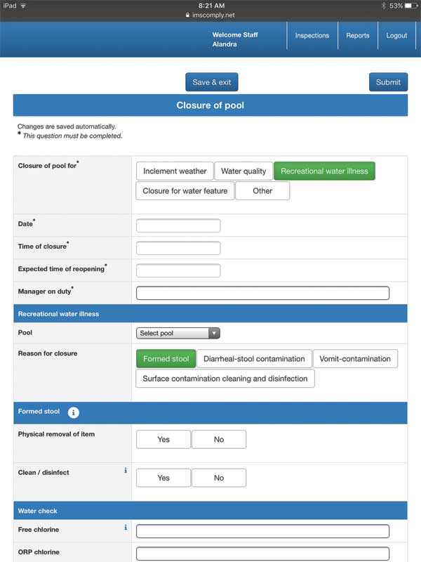 With digital documentation, facility managers can use dynamic forms that only require information to be filled in that is relevant to the reason for closure.