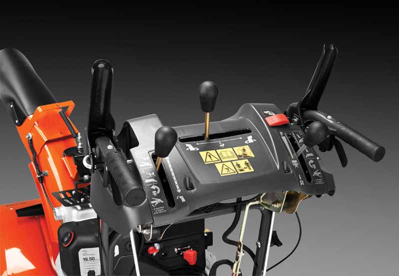 A snow thrower with power steering can help users to better navigate sharp corners and/or difficult terrain.