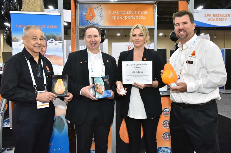 Photo courtesy SilkBalance Water Care Solutions SilkBalance received the Best Green Product award at the 2018 International Pool | Spa | Patio Show.
