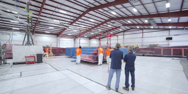Photo courtesy Thursday Pools Fibreglass pool manufacturer Thursday Pools has completed the second expansion of its manufacturing facility in Fortville, Ind. By adding another 3763 m2 (40,500 sf) of space, the company now operates a plant that is just over 9290 m2 (100,000 sf).