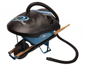 Photo courtesy Northeastern Swimming Pool Distributors (NSPD) The Roll-n-Vac can be placed on a contractor grade steel wheelbarrow, which turns it into an industrial wet and dry extractor.