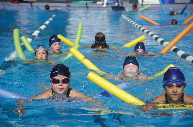 Photo courtesy Unlisted Images/Fotosearch.com The primary reason for chlorine use in pools is to protect swimmers from common maladies such as pink eye, earaches, and skin rashes.
