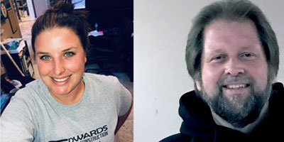 Photo courtesy Pleatco Jim Hedlund (pictured right) of New England and Averi Edwards (pictured left) of Rose Hill, Kan., are the winners of this year’s PoolGuy & PoolGal contest.
