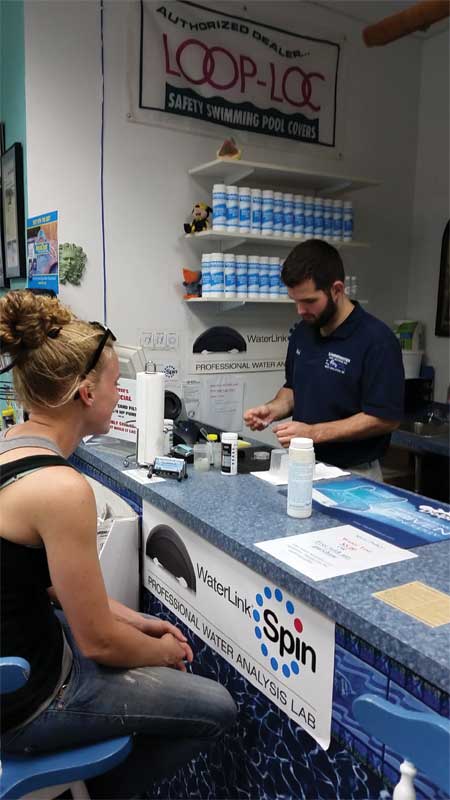 Talking to customers while their water is being tested gives employees ample time to get to know them and get a better understanding of what it is they might need.