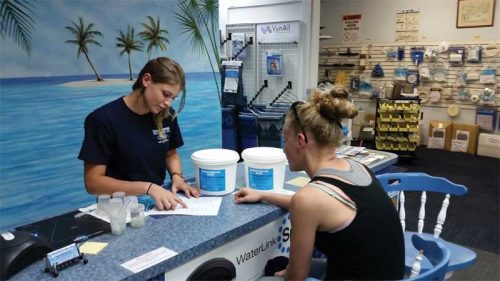 Photos courtesy Underwater Pool Masters Inc. Businesses can take advantage of the printouts from water testing software to help recommend products to customers—which is especially helpful during the busy summer months.