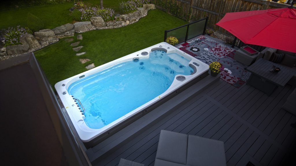 Photo by Tom Middleton/Hydropool Retail Group This backyard project was carefully designed to provide homeowners a four-season oasis.
