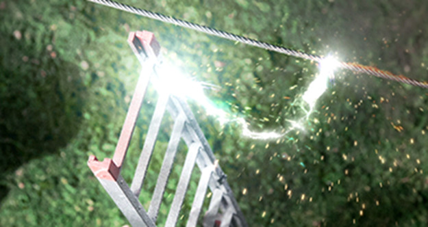 The object does not have to make physical contact with an overhead powerline to cause serious injury or death as electricity can jump (arc) to an object one is holding.